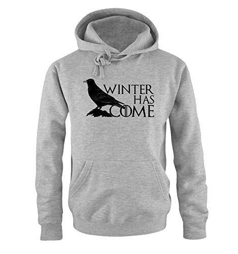 Just Style It - Winter Has Come Crow - Game of Thrones - Herren Hoodie - Grau/Schwarz Gr. L