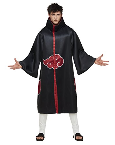 Spirit Halloween Akatsuki Naruto Bademantel für Erwachsene, offizielles Lizenzprodukt, Schwarz, Small-Medium