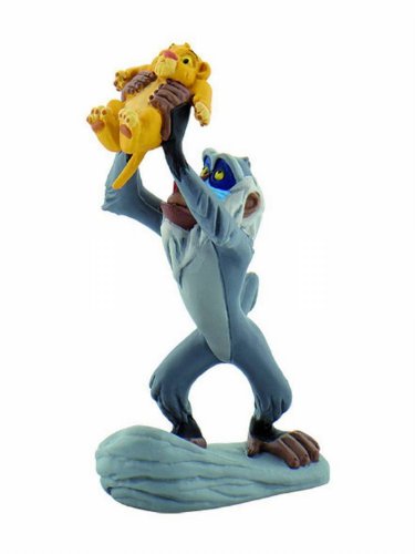 Bullyland 12256 - Spielfigur Affe Rafiki mit Simba aus Walt Disney Der König der Löwen, ca. 9,8 cm, detailgetreu, ideal als kleines Geschenk für Kinder ab 3 Jahren