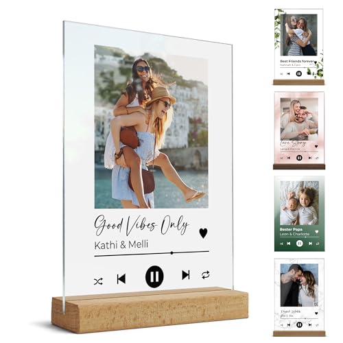 Song Cover Glas Bild mit Foto aus Acrylglas - Spotify Acrylglas personalisiert - Musik Cover als Geschenk für Freundin Freund - Personalisiertes Fotogeschenk für Sie und Ihn Partner - Geschenkidee