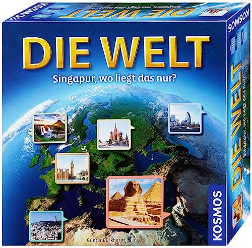 KOSMOS 691882 Die Welt, Geografie Spiel, Familienspiel für 2-6 Spieler, ab 10 Jahre, Weltreise Spiel, Europa Spiel, Reise um die Welt, Brettspiel, Gesellschaftsspiel